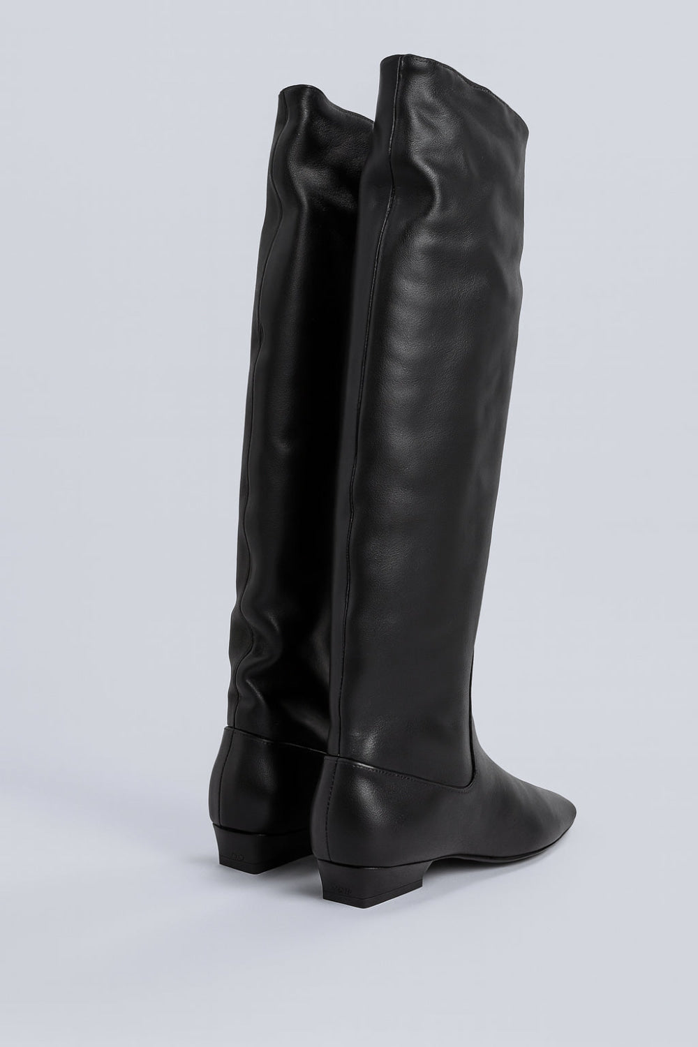 Women’s Wally Leather Flat Boots - Black Leather - Boots