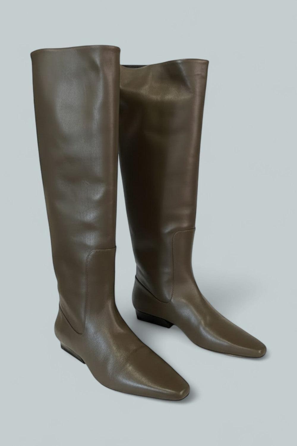 Women’s Wally Leather Flat Boots - Truffle Leather - Loafers