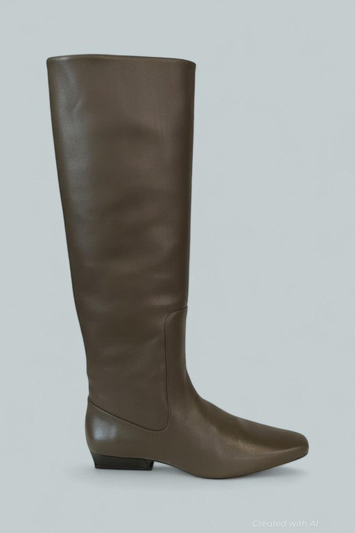 Women’s Wally Leather Flat Boots - Truffle Leather - Loafers