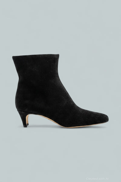 Women’s Wally Suede Ankle Booties - Black - 8 - Boot