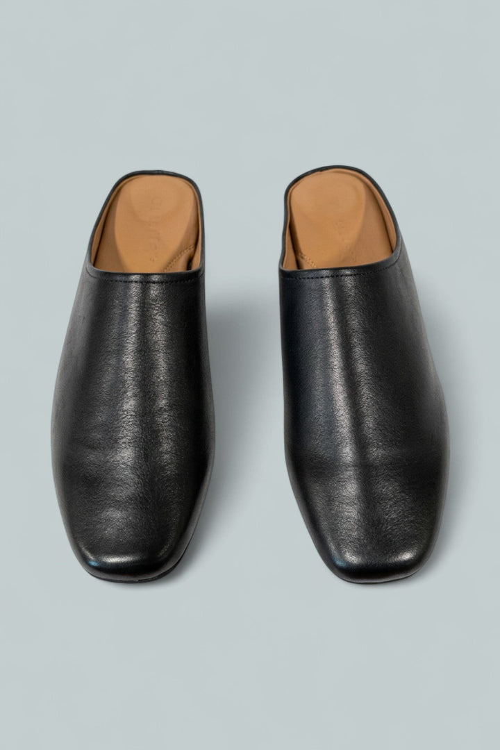 Women’s Wanda Mules - Black Leather - 8 - Mules