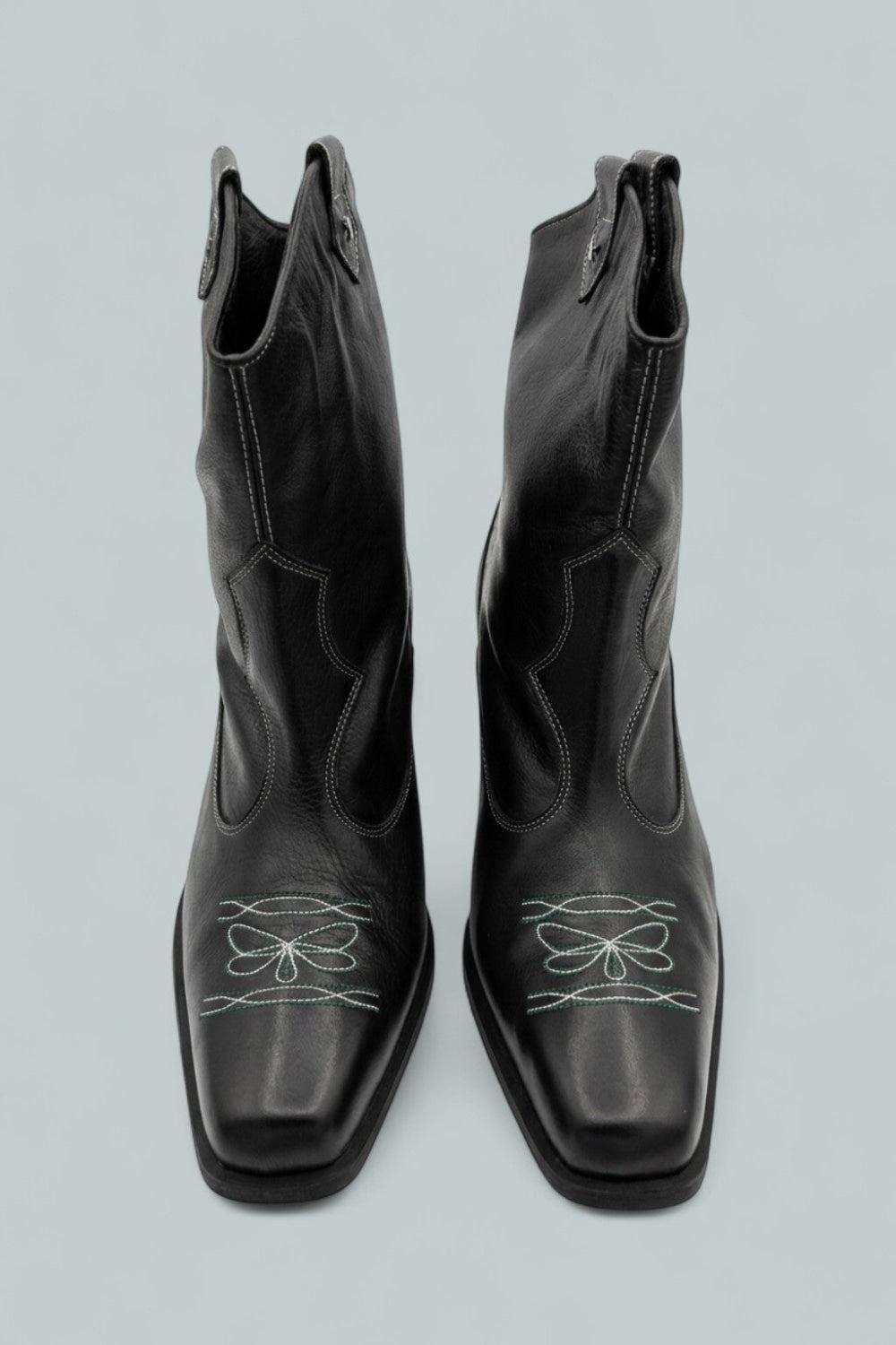 Women’s Wandering Western Boots - Black Leather - 9.5 - Boot