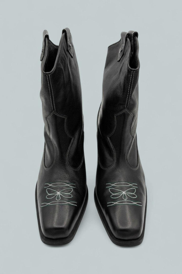 Women’s Wandering Western Boots - Black Leather - 9.5 - Boot