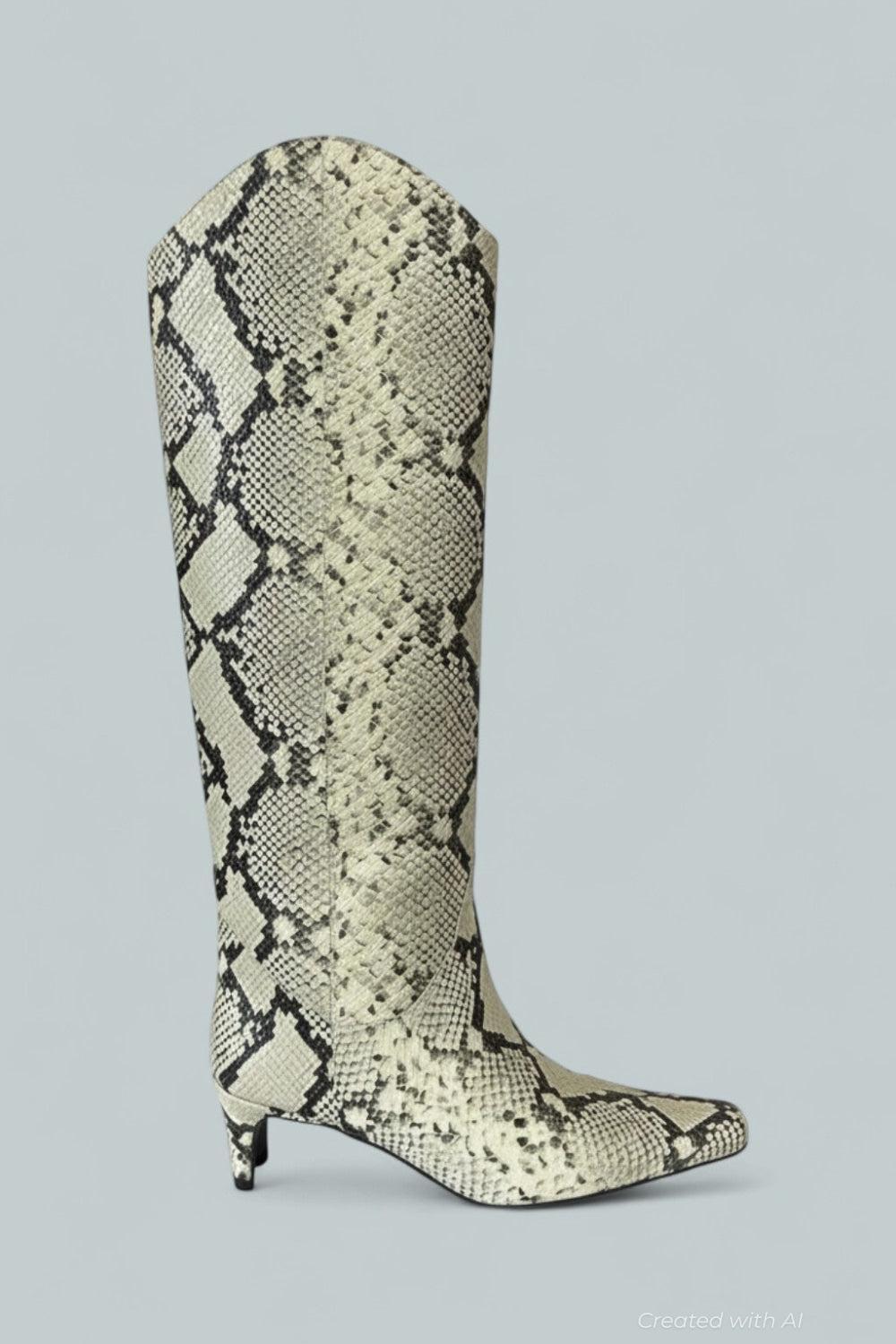 Women’s Western Wally Boots - White Snake - 8 US / 38 EU - Boots