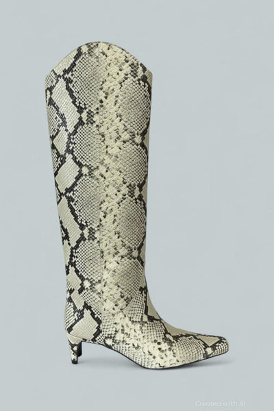 Women’s Western Wally Boots - White Snake - 8 US / 38 EU - Boots