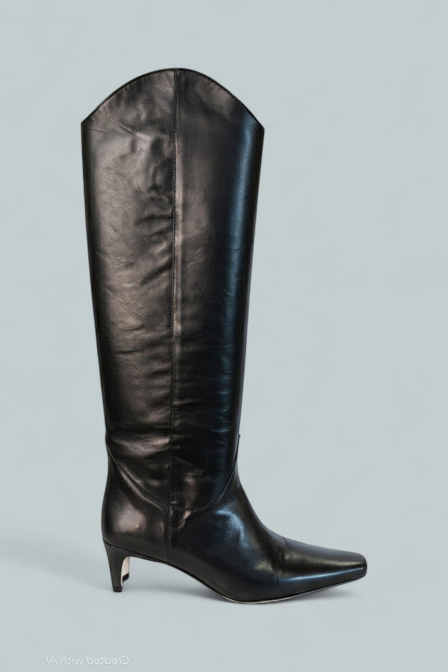 Women’s Western Wally Leather Tall Boots - Black Leather - 7.5 US / 37.5 EU - Boots