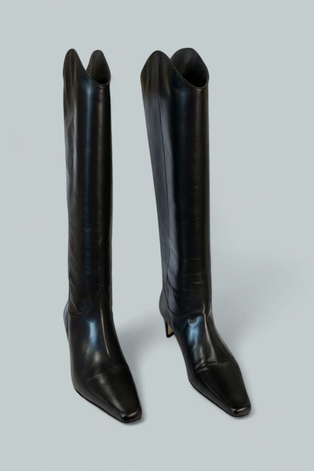 Women’s Western Wally Leather Tall Boots - Black Leather - 7.5 US / 37.5 EU - Boots