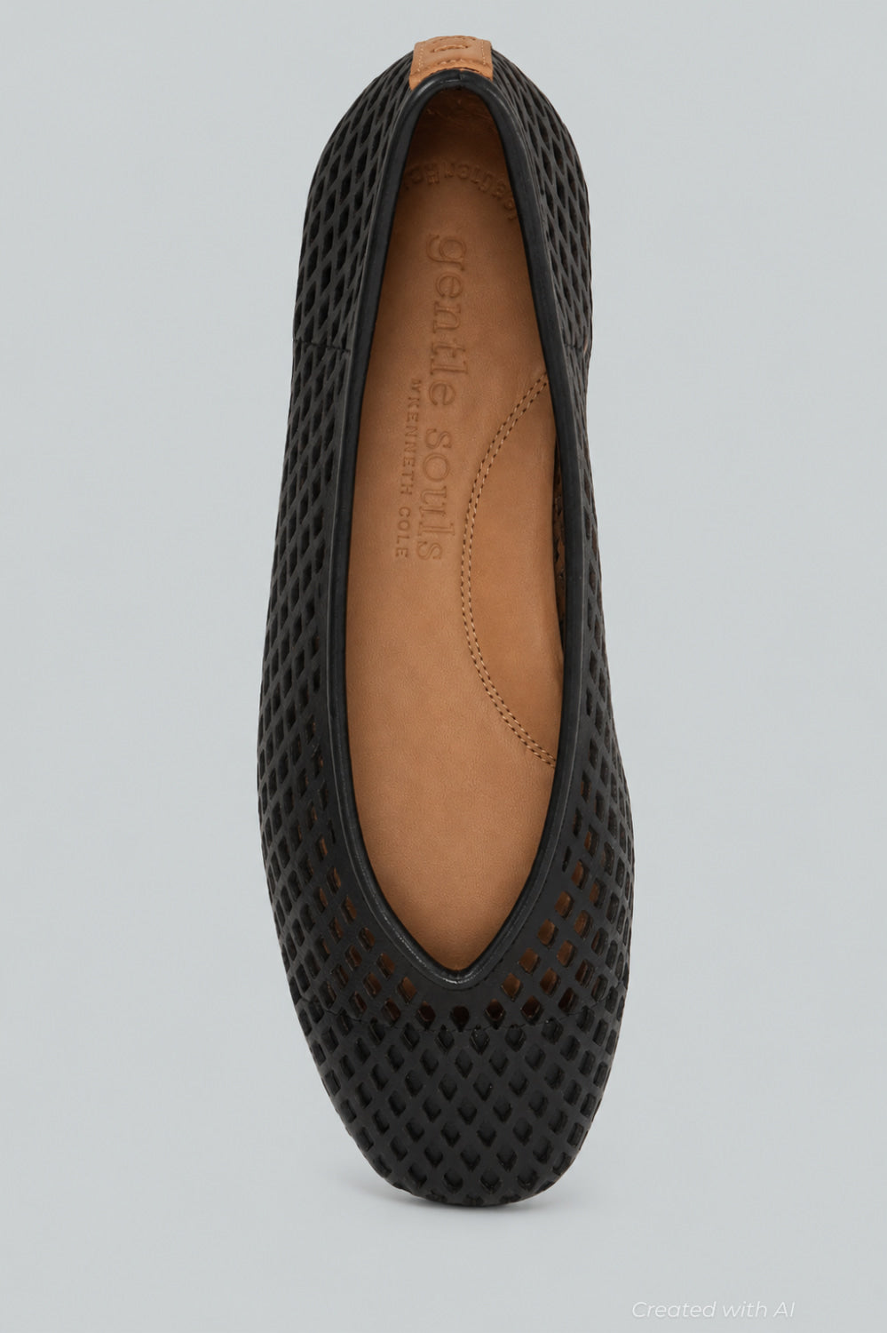 Women’s Willow Perforated Leather Ballet Flats - Black Leather - Flats
