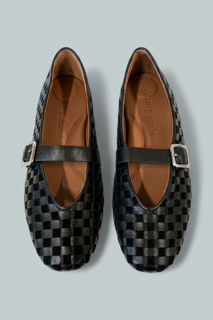 Women’s Winifred Ballerina Flats - Black Suede - 8 - Mary Jane