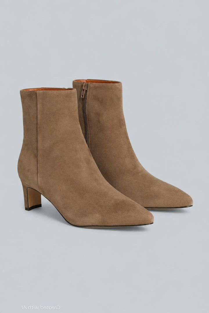 Women’s Winter Pointed Toe Booties - Desert Taupe - 8 - Bootie