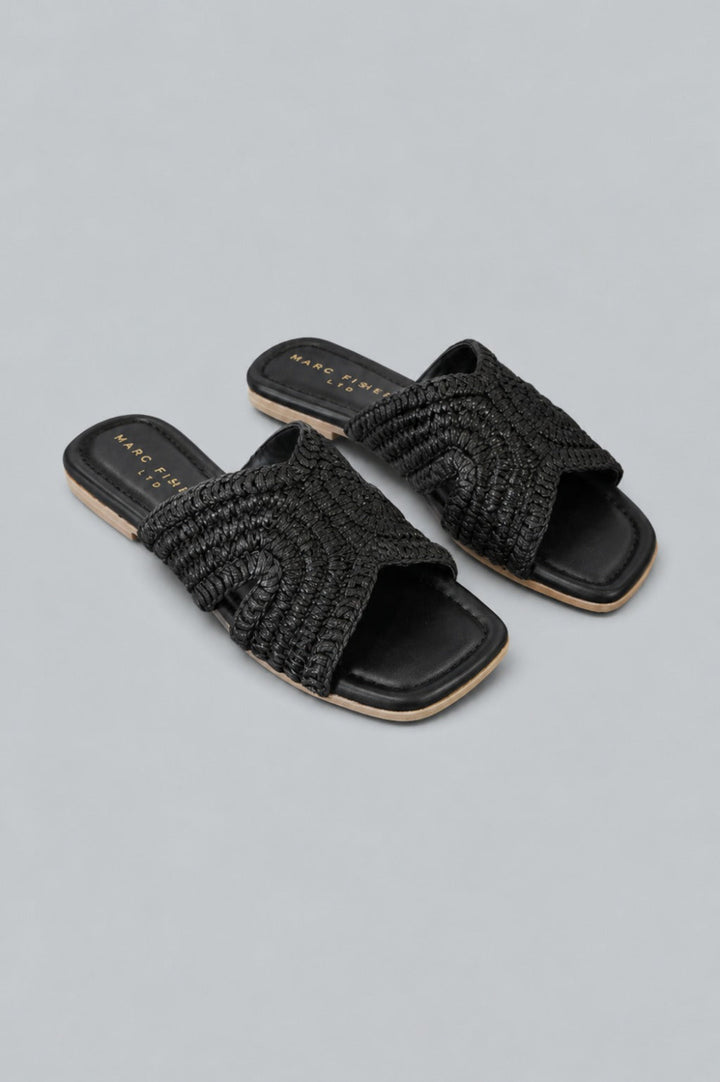 Women’s Woven Slide Sandals - Black - 6 - Sandal
