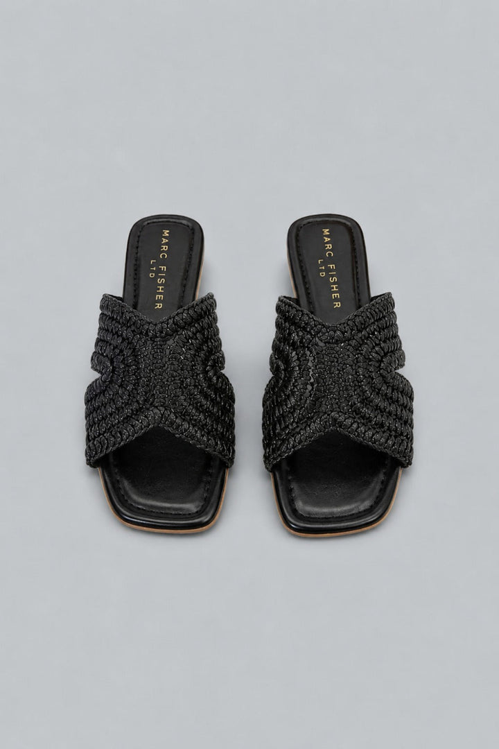Women’s Woven Slide Sandals - Black - 6 - Sandal