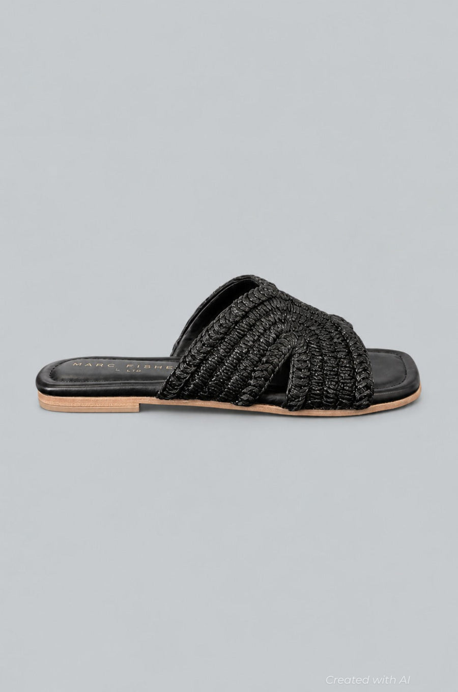 Women’s Woven Slide Sandals - Black - 6 - Sandal