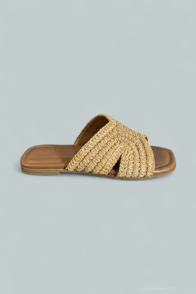 Women’s Woven Slide Sandals - Light Natrual - Sandal