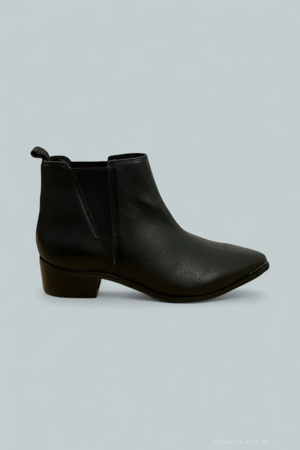 Women’s Yale Pointy Toe Chelsea Booties - Black Leather - 7.5MUS - Booties