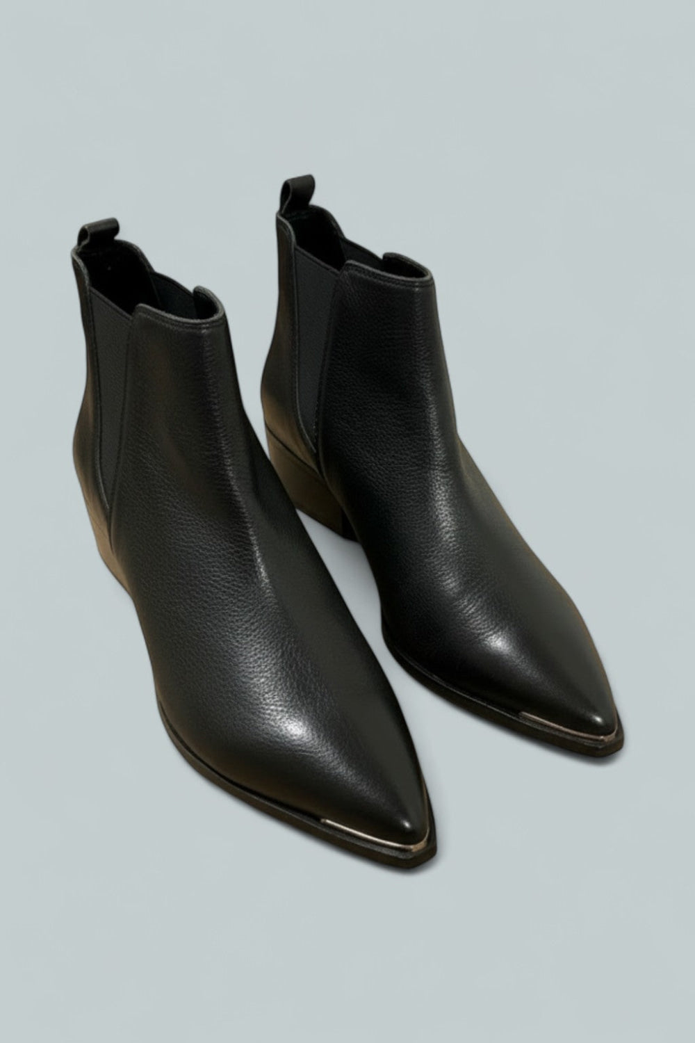 Women’s Yale Pointy Toe Chelsea Booties - Black Leather - 7.5MUS - Booties