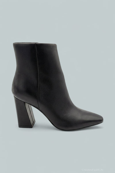 Women’s Yanara Snip Toe Booties - Black Leather - Boots