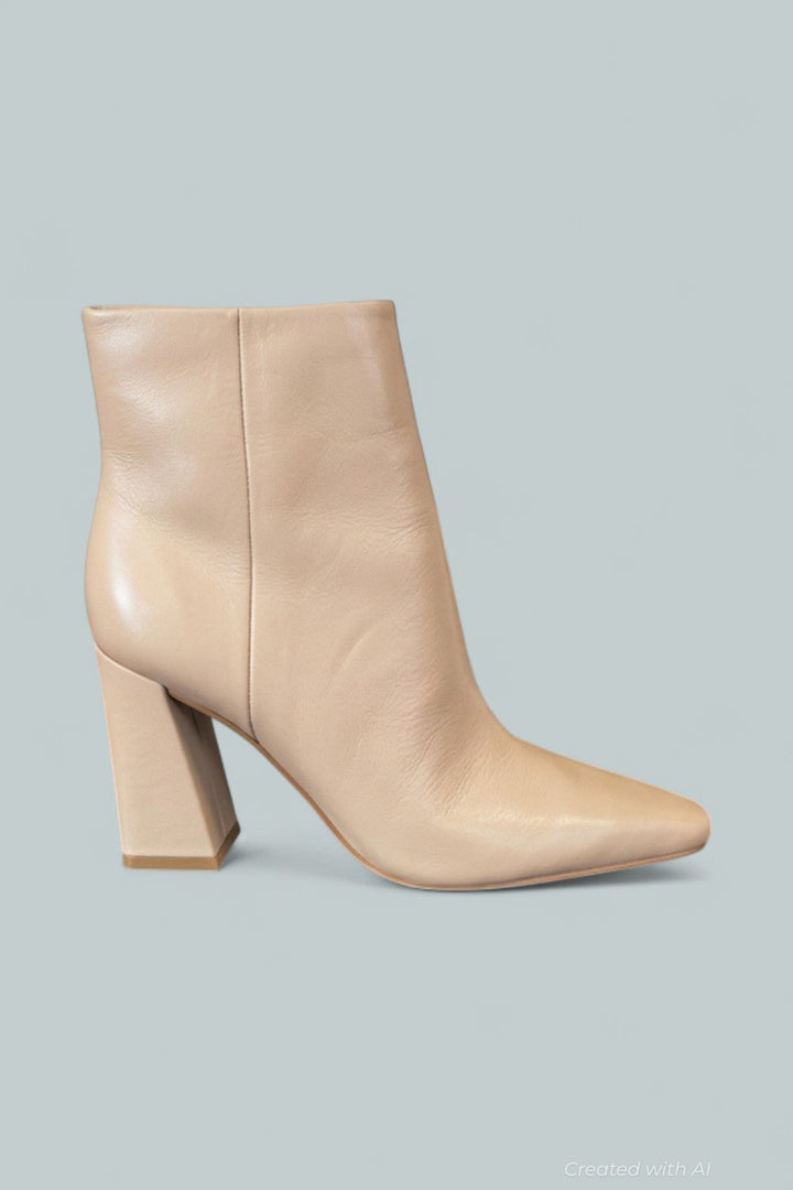 Women’s Yanara Snip Toe Booties - Light Natural Leather - 7.5 - Bootie