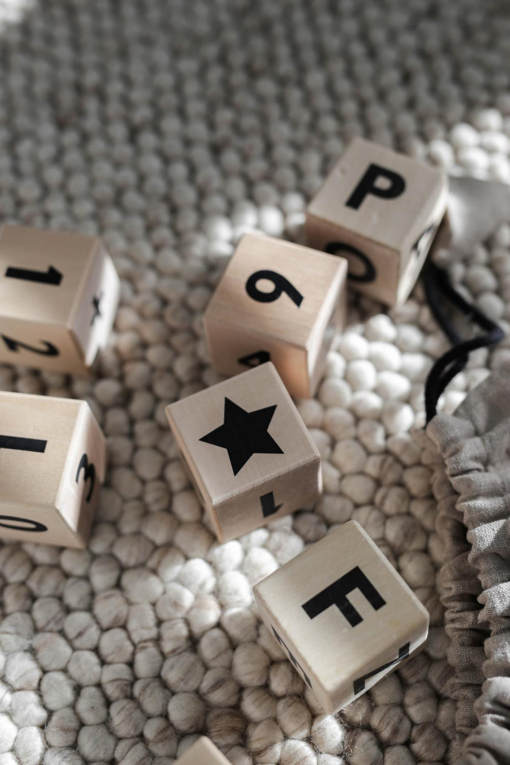 Wooden Math Blocks in Black - Wood - OS - Blocks