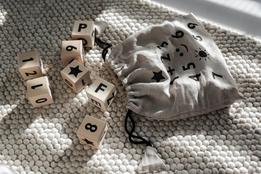 Wooden Math Blocks in Black - Wood - OS - Blocks