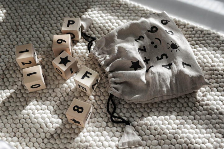 Wooden Math Blocks in Black - Wood - OS - Blocks