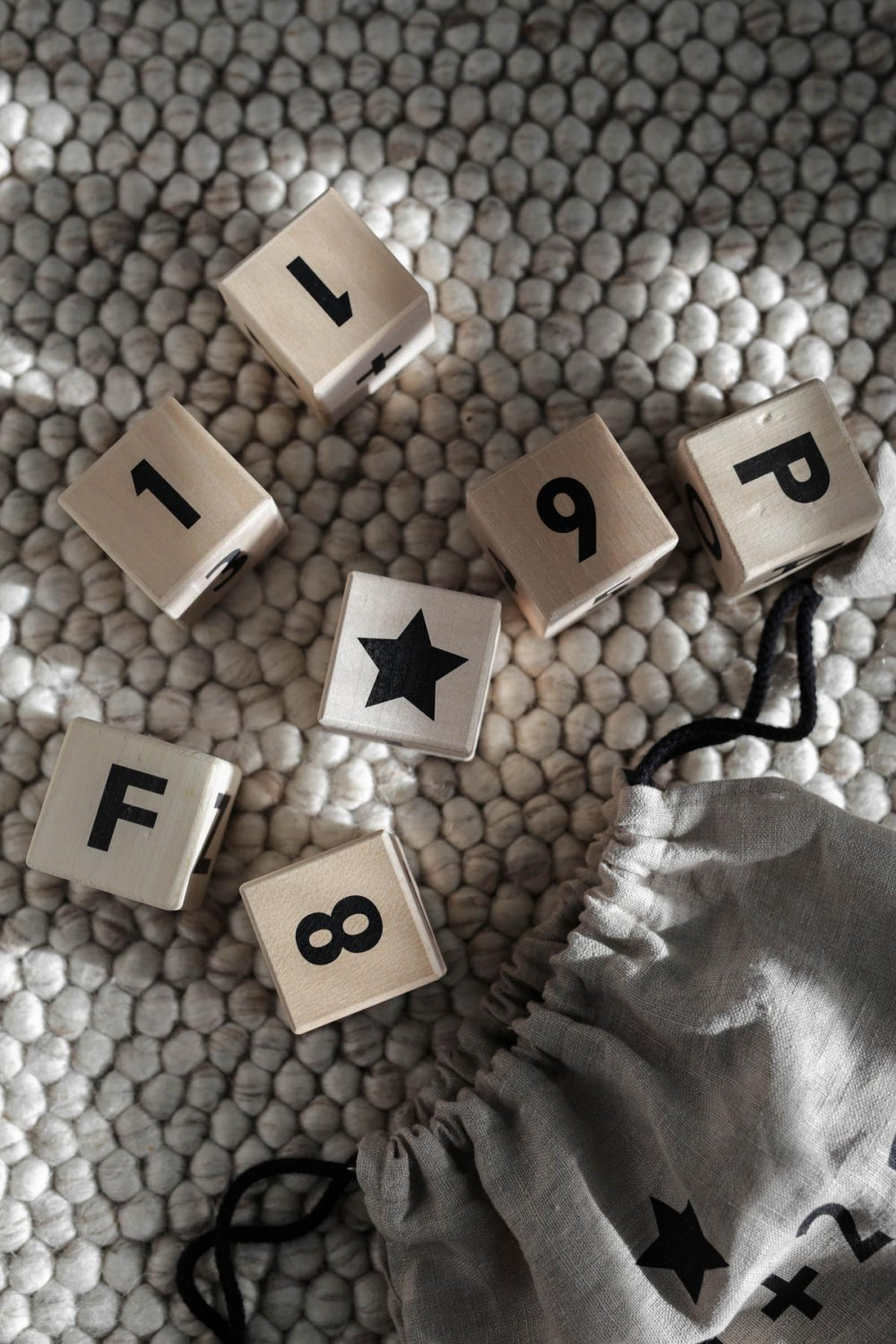 Wooden Math Blocks in Black - Wood - OS - Blocks