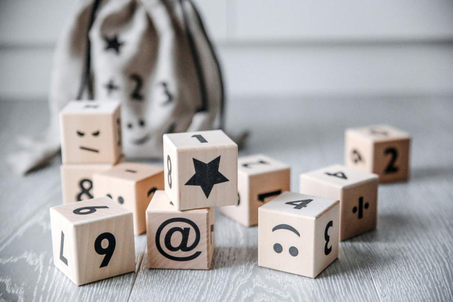 Wooden Math Blocks in Black - Wood - OS - Blocks