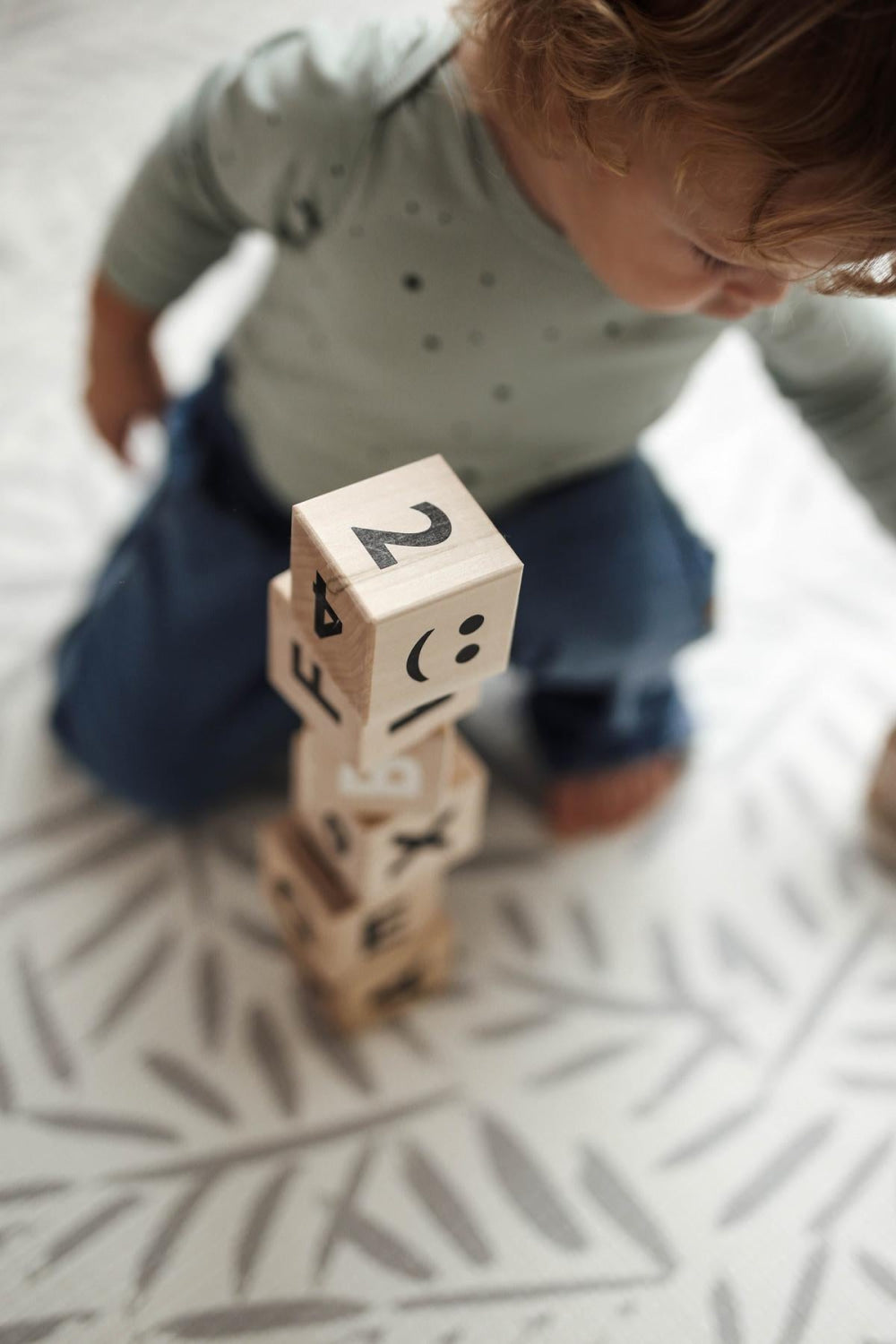 Wooden Math Blocks in White - Wood - OS - Blocks