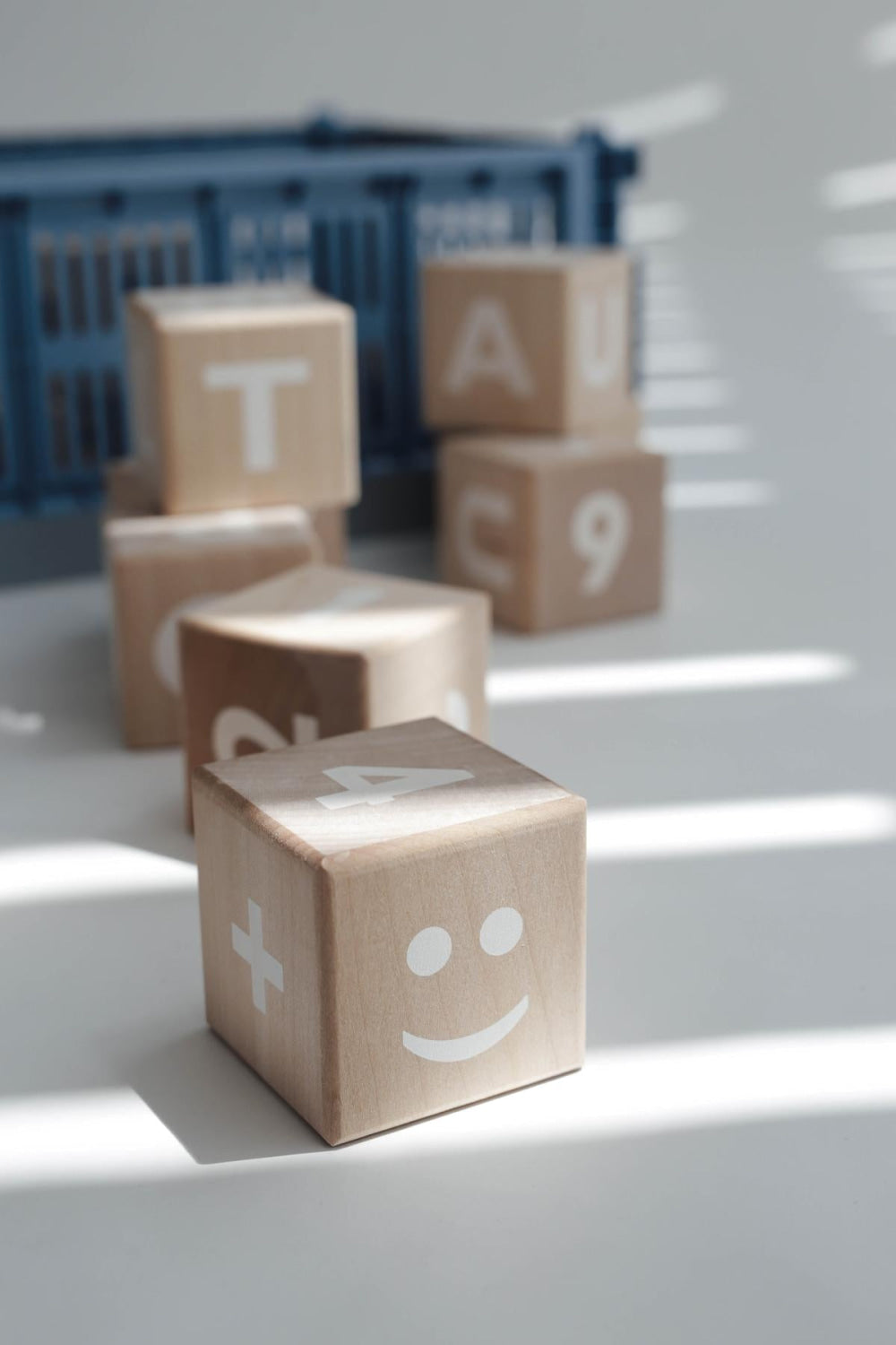 Wooden Math Blocks in White - Wood - OS - Blocks