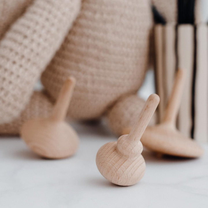 Wooden Spinning Top Three Little Woodies - Wood - OS - Wooden Toy
