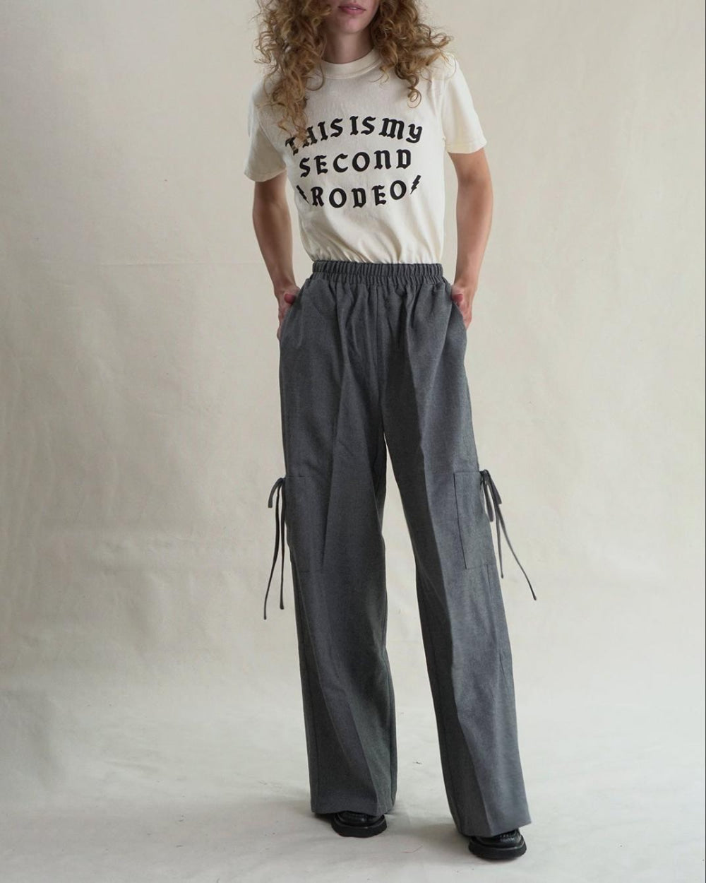 Wool Cargo Sunday Pant - Grey - Large - Pants