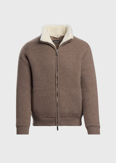 Wool & Cashmere Bomber Jacket - Mink - Jacket
