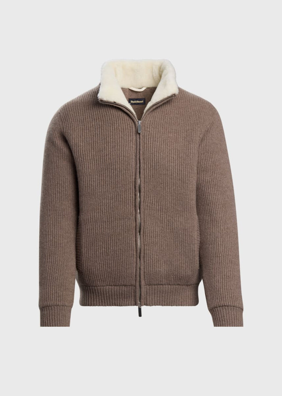 Wool & Cashmere Bomber Jacket - Mink - Jacket