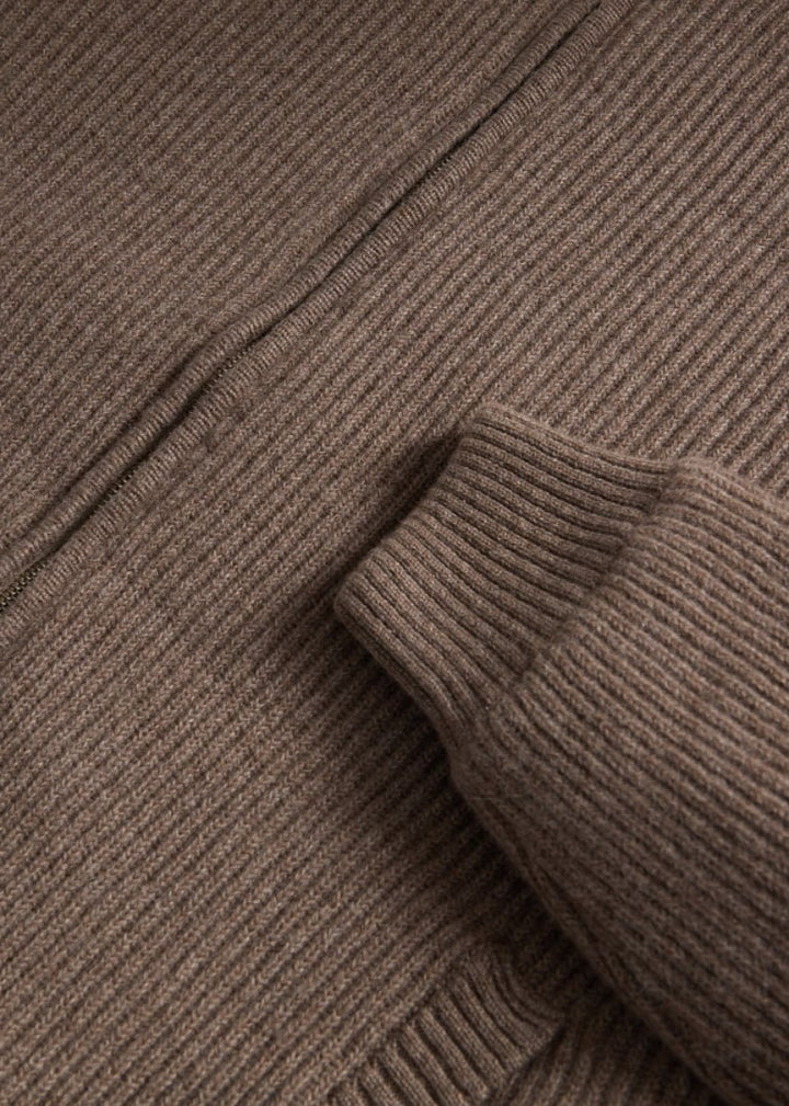 Wool & Cashmere Bomber Jacket - Mink - Jacket