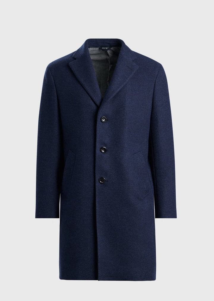 Wool & Cashmere Coat with Gilet - Navy - Trench Coat