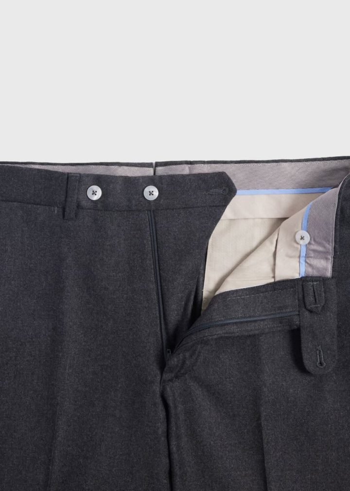 Wool & Cashmere Flannel Pant - Charcoal - 40 - Trouser