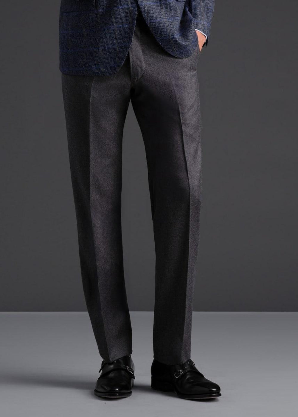 Wool & Cashmere Flannel Pant - Charcoal - 40 - Trouser