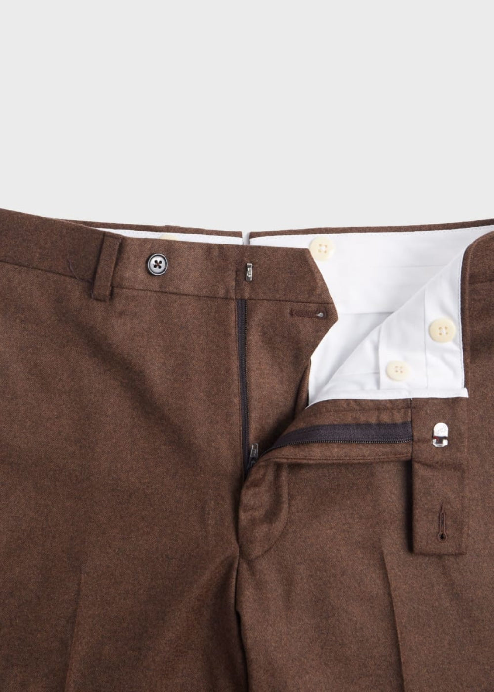 Wool & Cashmere Flannel Trouser - Brown - 42 - Trouser