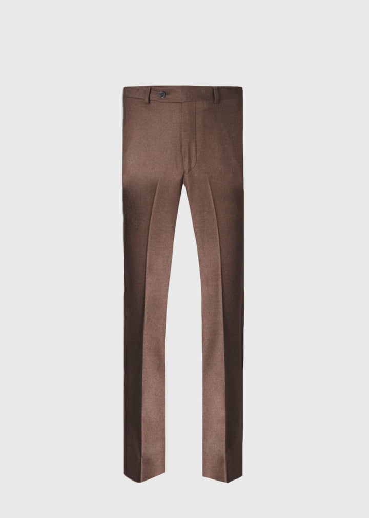 Wool & Cashmere Flannel Trouser - Brown - 42 - Trouser