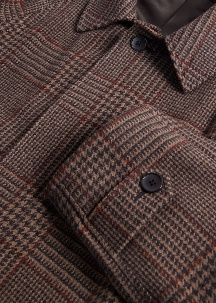 Wool Cashmere Raglan Sleeve Overcoat - Brown - Coat