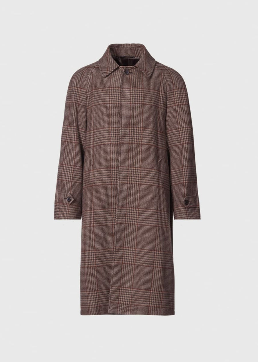 Wool Cashmere Raglan Sleeve Overcoat - Brown - Coat