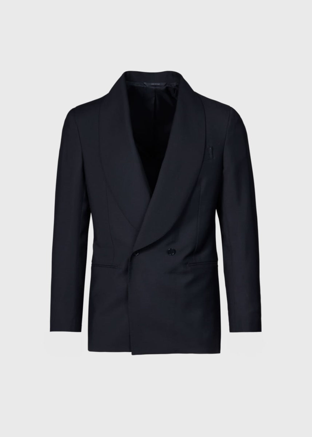 Wool Double Breasted Shawl Collar Tuxedo - Black - Tuxedo