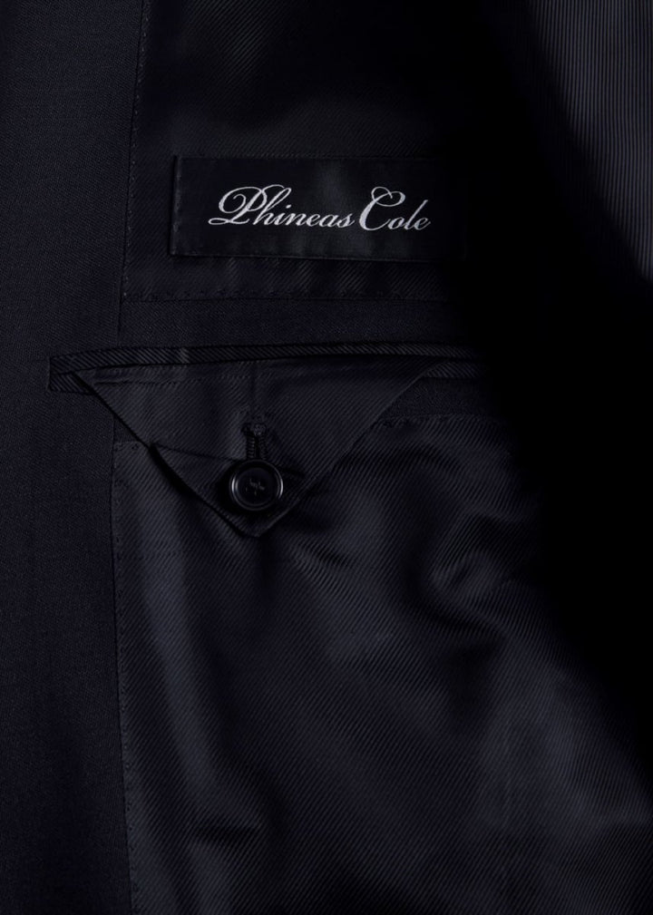 Wool Double Breasted Shawl Collar Tuxedo - Black - Tuxedo