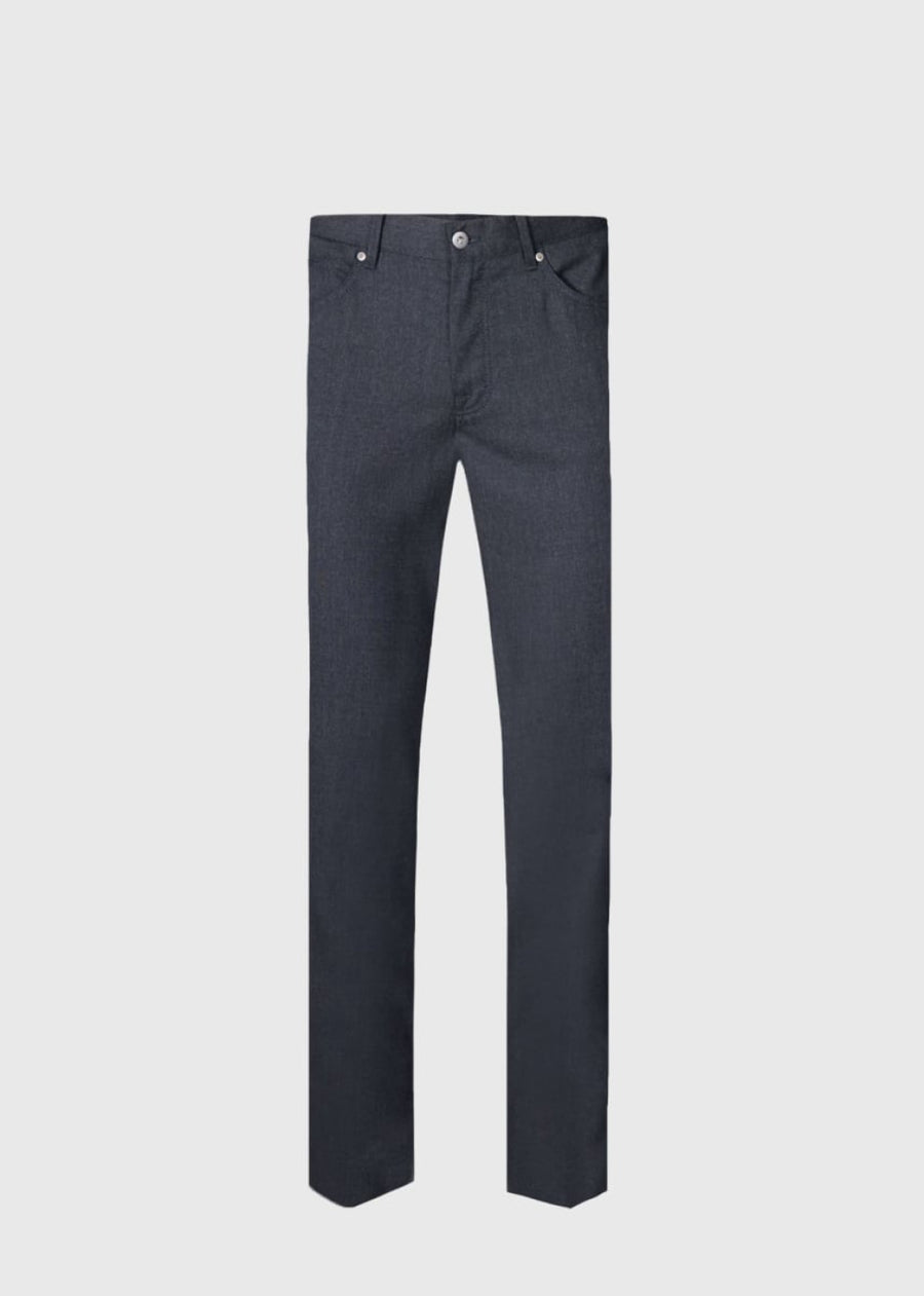 Wool Five Pocket Pant - Charcoal - Trouser