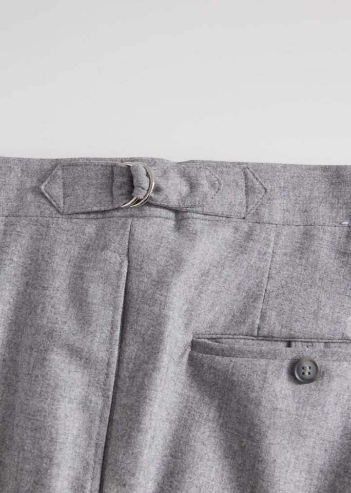 Wool Flannel Trouser - Light Grey - Trouser