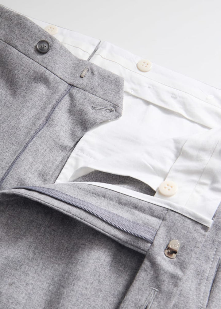 Wool Flannel Trouser - Light Grey - Trouser