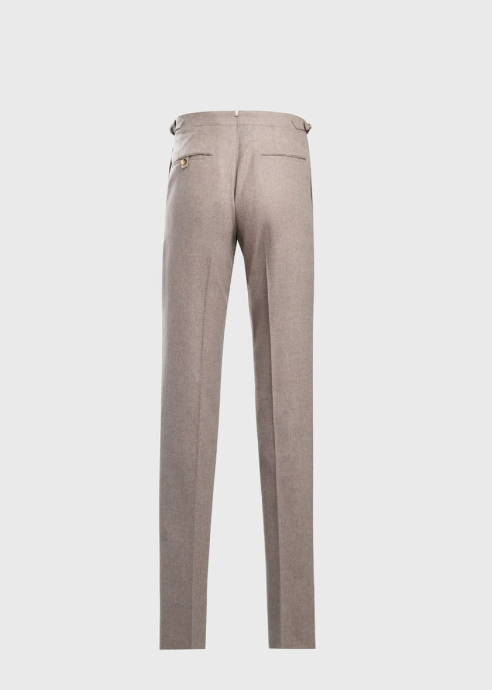 Wool Flannel Trouser - Taupe - Trouser
