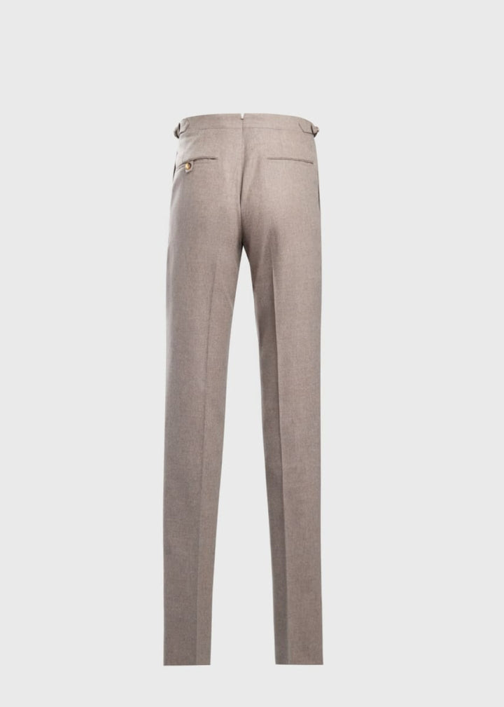 Wool Flannel Trouser - Taupe - Trouser