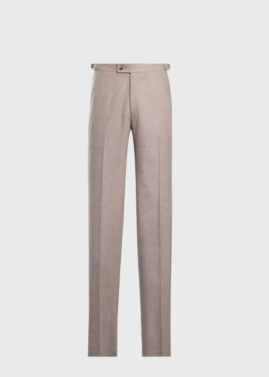 Wool Flannel Trouser - Taupe - Trouser