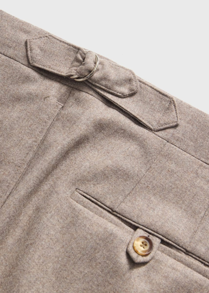 Wool Flannel Trouser - Taupe - Trouser